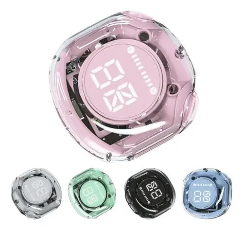 Audífonos Bluetooth AIR39 V53 LED Transparentes